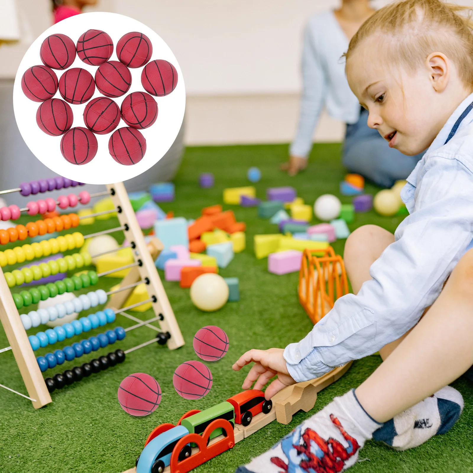 12pçs crianças coloridas de basquete de borracha elástica divertida bola de salto brinquedo para infância feliz