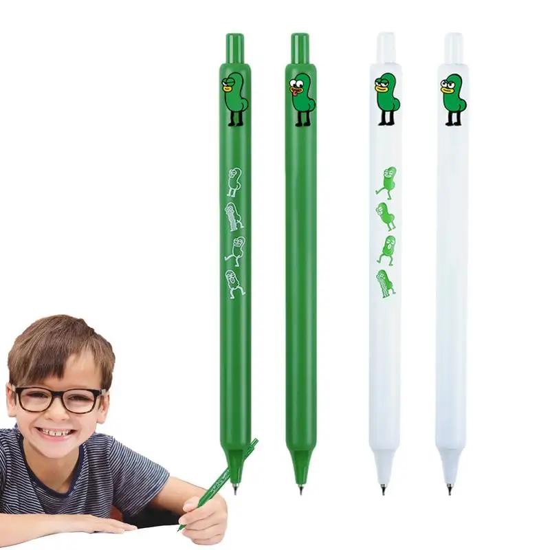 Gel Ink Pens Cute Non-smudge Fine Point Pens Set Of 4 Cartoon Pattern Retractable Gel Pens Back To School Supplies For Kids