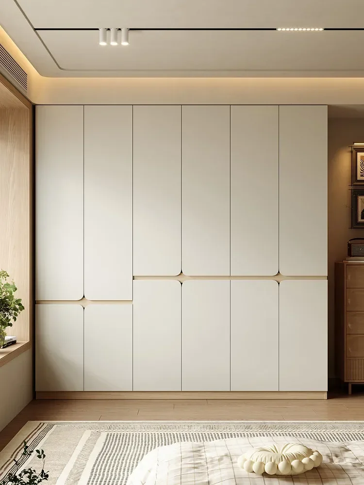AA All solid wood wardrobe household bedroom log wind segmented one-door to top wardrobe