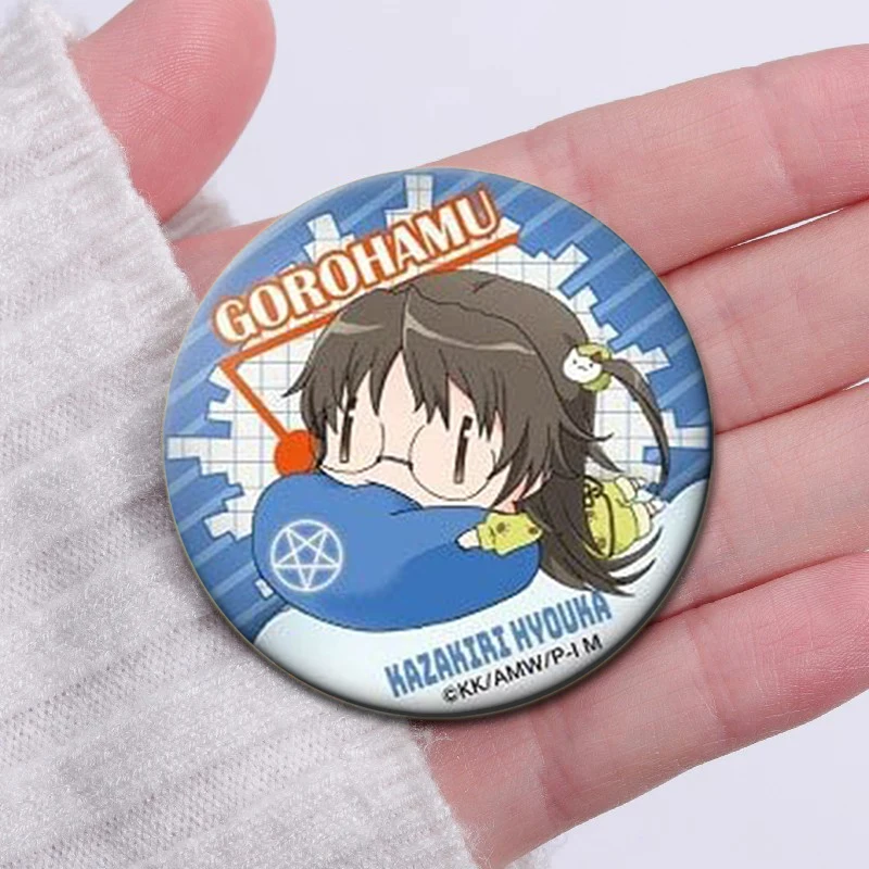 أنيمي مؤشر سحري معين شارة الإبداعية صفيح زر دبوس بروش مستدير على ظهره الملابس ديكور مجوهرات اكسسوارات هدية