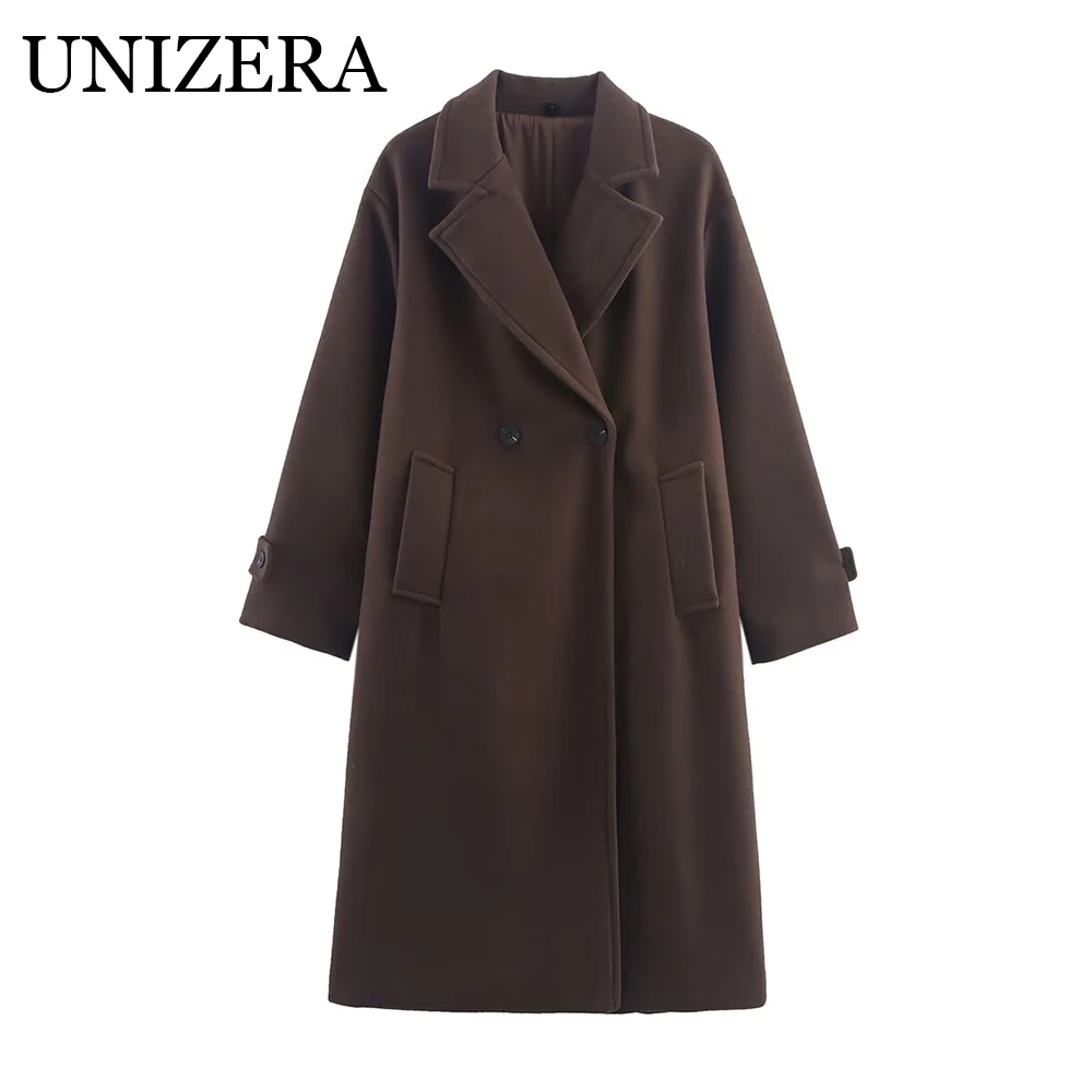 

Autumn new women's clothing European and American style French design woolen long coat
