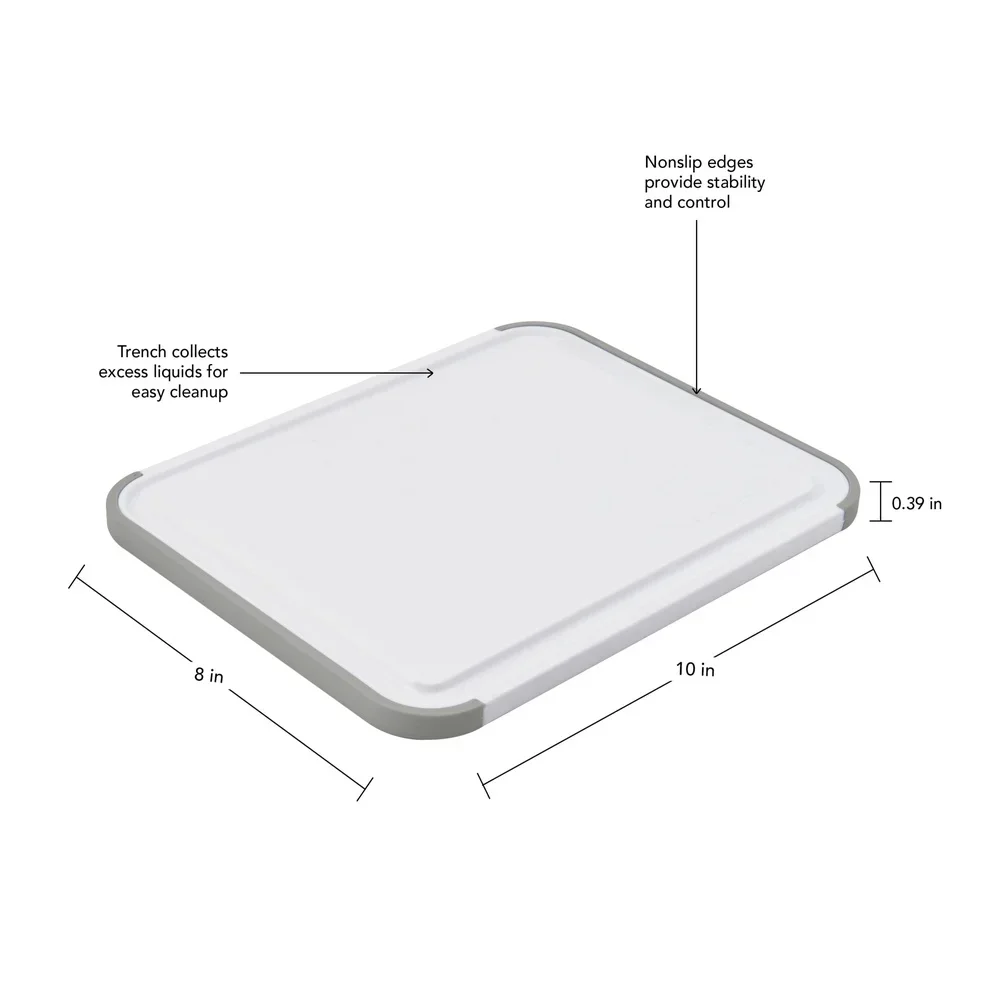 Nonabsorbent Plastic Cutting Board with Nonslip Edges Durable Poly Surface for Food Preparation