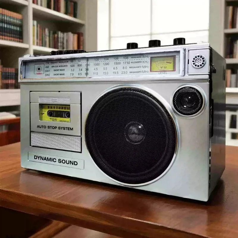 Retro nostalgic tape recorder, radio, bluetooth card, charging speaker, high volume speaker