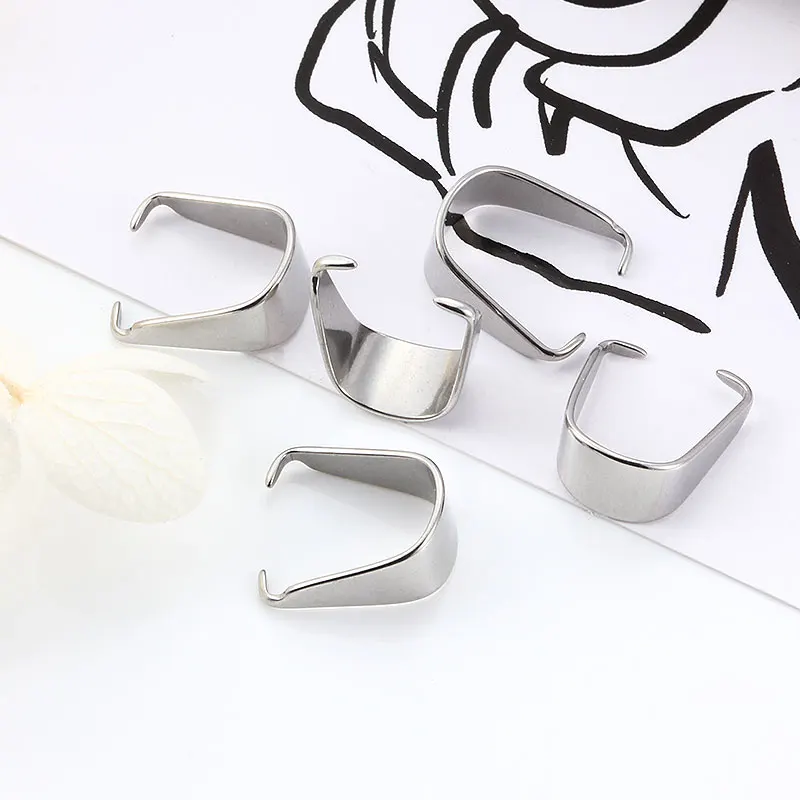 Stainless Steel Melon Seed Buckle Pinch Bails DIY Necklace Bracelet Pendant Connetor Fashion Style Jewelry Acceessorie Findings