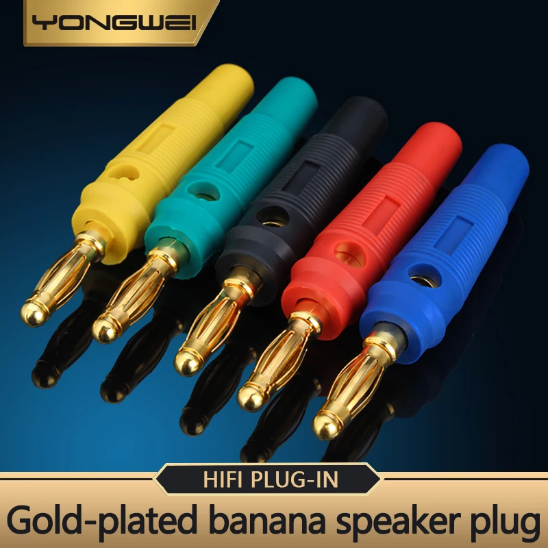 YONGWEI Speaker cable Banana plug Speaker cable Banana plug connector Copper gold-plated power amplifier 4mm plug