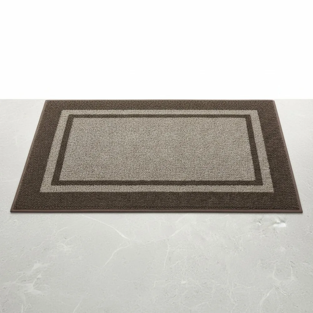 

Non-Slip Dirt Trapping Door Mat 24x36, Machine Washable Absorbent Entryway Rug for Wet Shoes and Pets, Beige & Gray