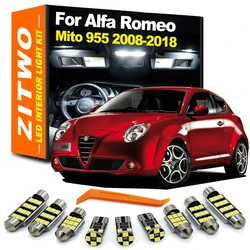 ZITWO 10Pcs LED Interior Dome Map Sun visor Light Kit For Alfa Romeo Mito 2008 2009 - 2015 2016 2017 2018 Door Courtesy Bulb