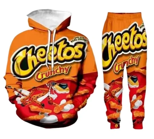 New Men/Women Cheetos Puffs 3D Printed Tracksuits Long Sleeve Fashion Sweatshirt Hoodies + Sport Long Pants