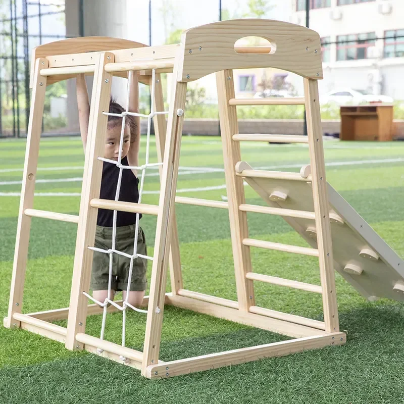 Wooden Climbing Frame Playground Outdoor Games for Kids Indoor Playground Equipment Workout Equipments Balance Training