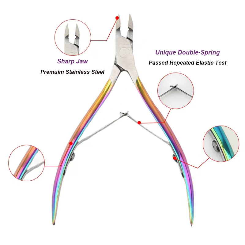 Nail Cuticle Nipper Scissors Stainless Steel Manicure Colorful Clipper Dead Skin Remover Pedicure Eagle Beak Plier Manicure Tool