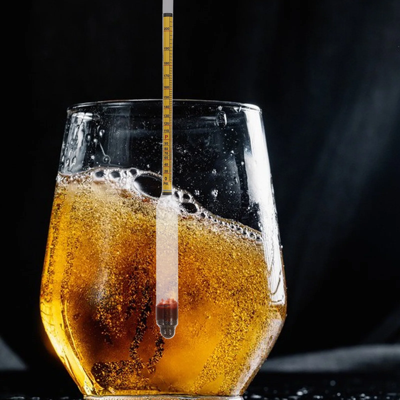 مقياس كثافة الكحول مقياس أصفر 0-100 درجة مقياس كحول دقيق لتقطير الأرواح النبيذ الخمور اختبار التدقيق #3