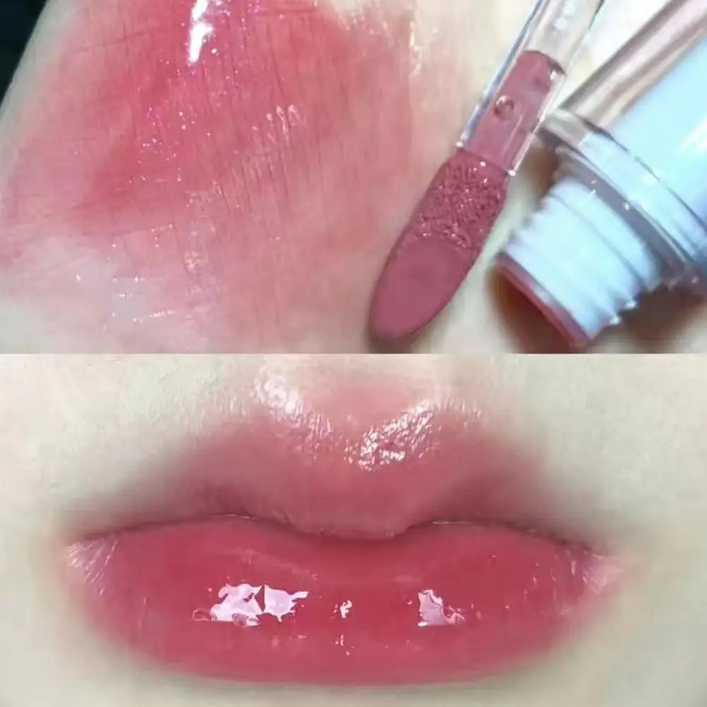 Ice Tea Mirror Lip Glaze para mulheres, impermeável, duradouro, transparente, batom líquido gelatinoso, maquiagem, cosméticos de beleza, brilho labial água