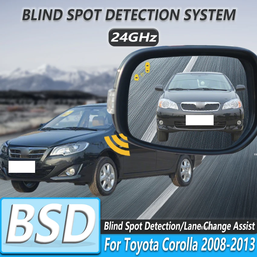 BSD BSM BSA Automotive Assisted Parking Sensor Rear View Mirror Blind Spot Detection System For Toyota Corolla 2008-2013