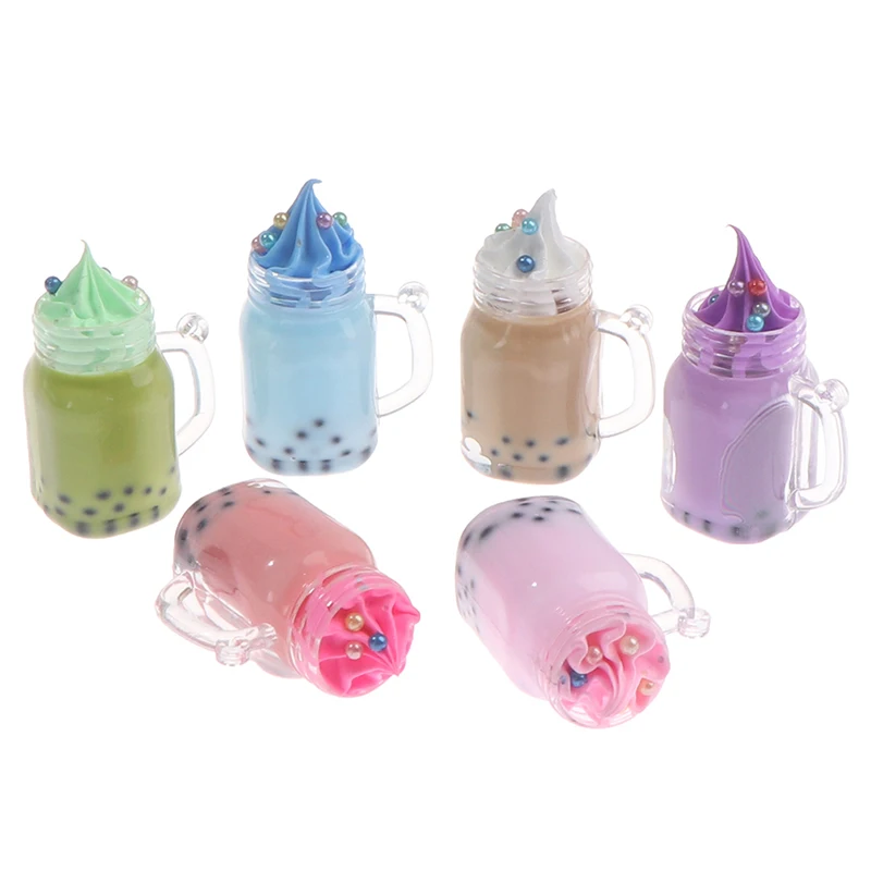 1:12 Dollhouse Miniature Simulation Pearl Milk Tea Ice Cream Cup Accessories Toy