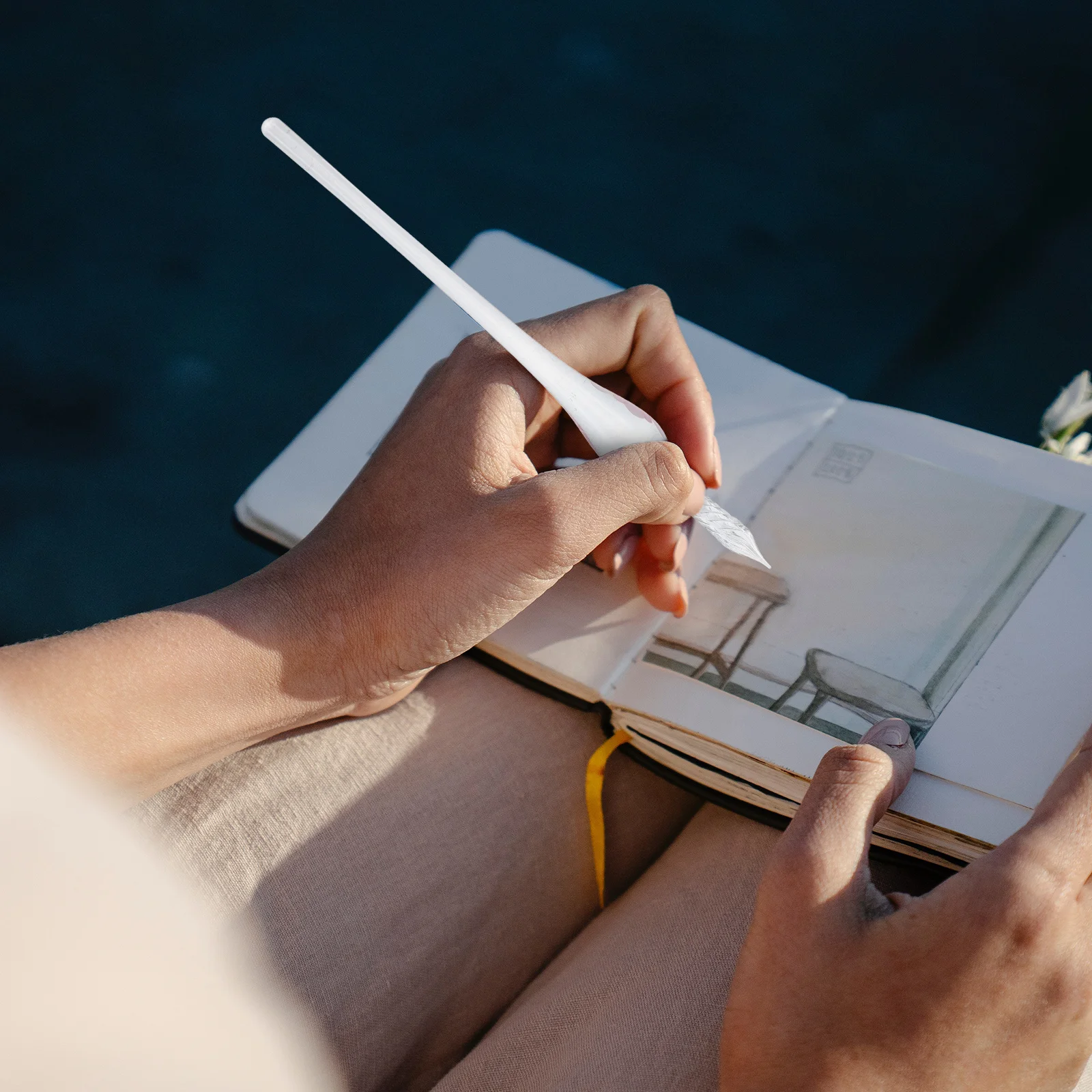 Invisible Ink Pen Kawaii Stationery Dip Fountain Crystals Liquid Lettering Pens