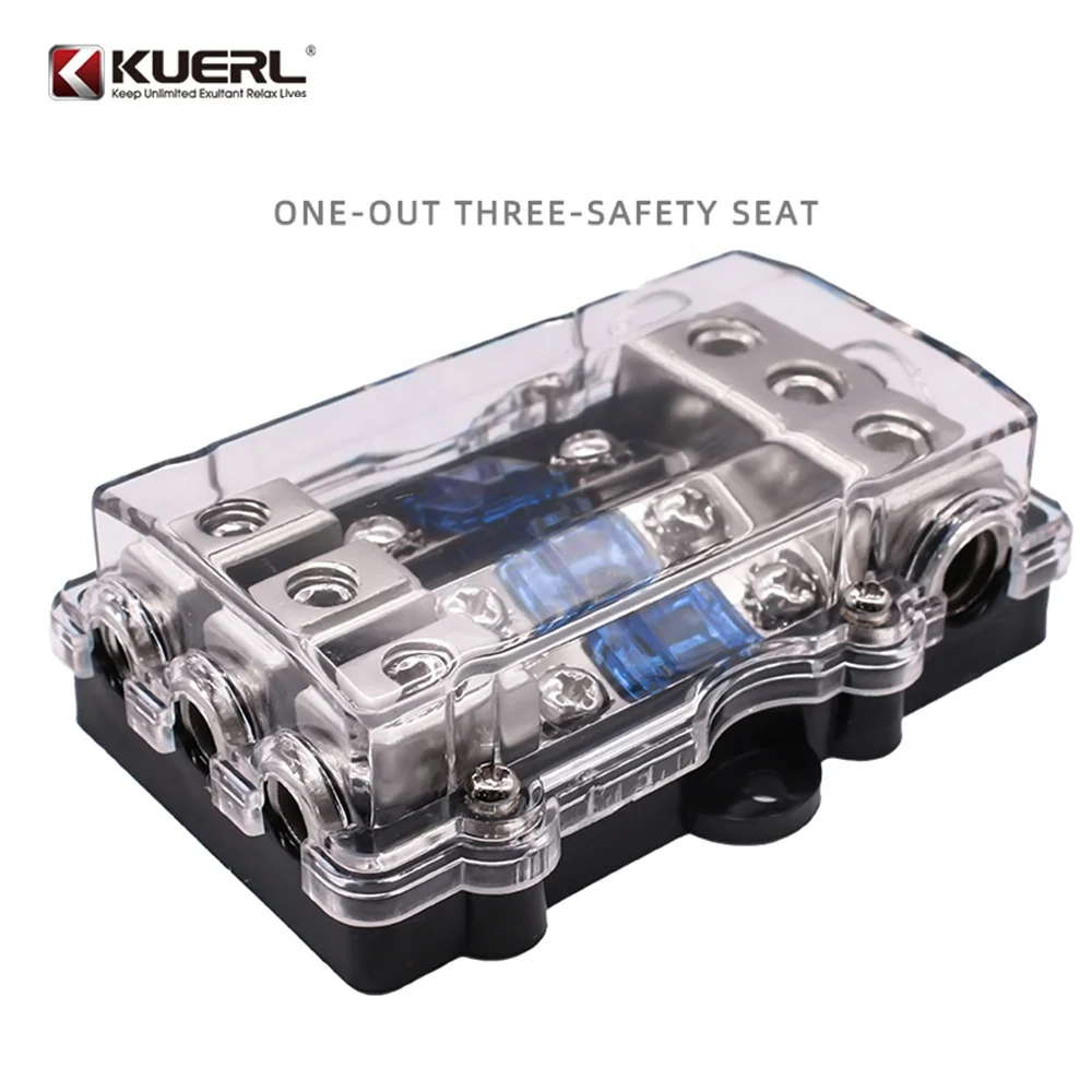 Wholesale 60A Car Audio Fuse Holder Box Block High Quality mini 1 in 3 Out  1 in 4 out Fuse Holder Car Audio Accessories