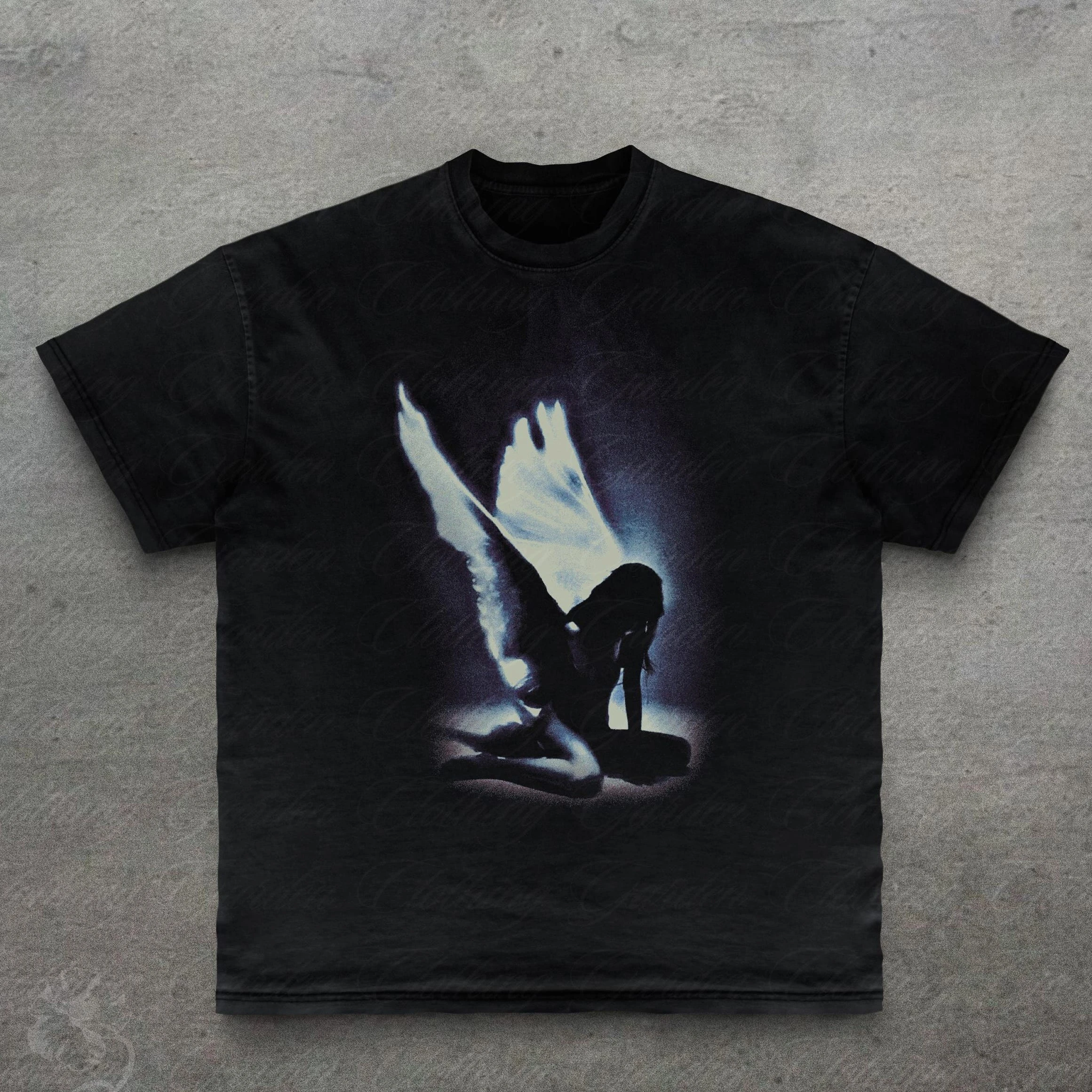 Fallen Angel Graphic Tee, Gothic Dark Art T-Shirt for Men Women, Vintage Style Occult Angel Wing Top, Emo Alt Streetwear Shirt