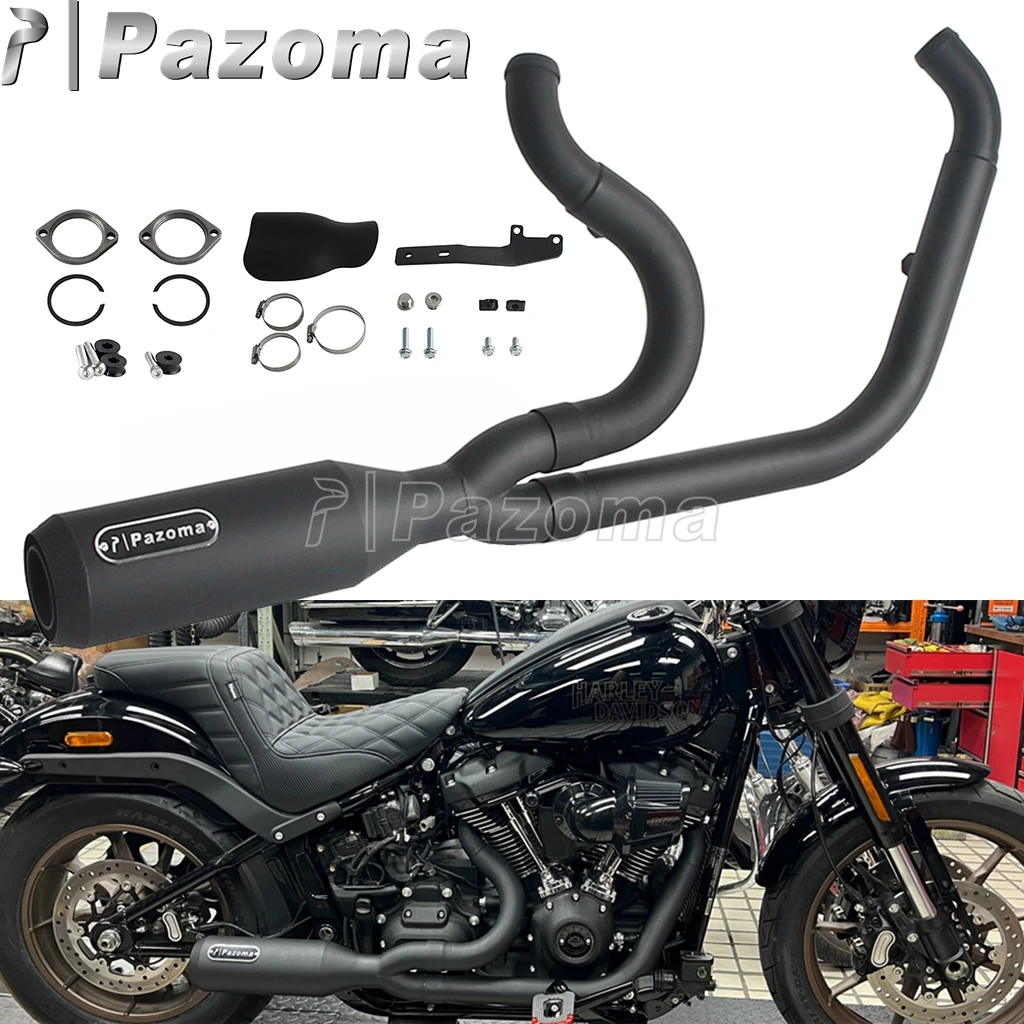 

Motorcycle Exhaust Dual Pipe Muffler For Harley Softail Fat Bob FXFB FXFBS 18-24 Street Bob FXBB FXBBS 2018-25 Full Mufflers Kit