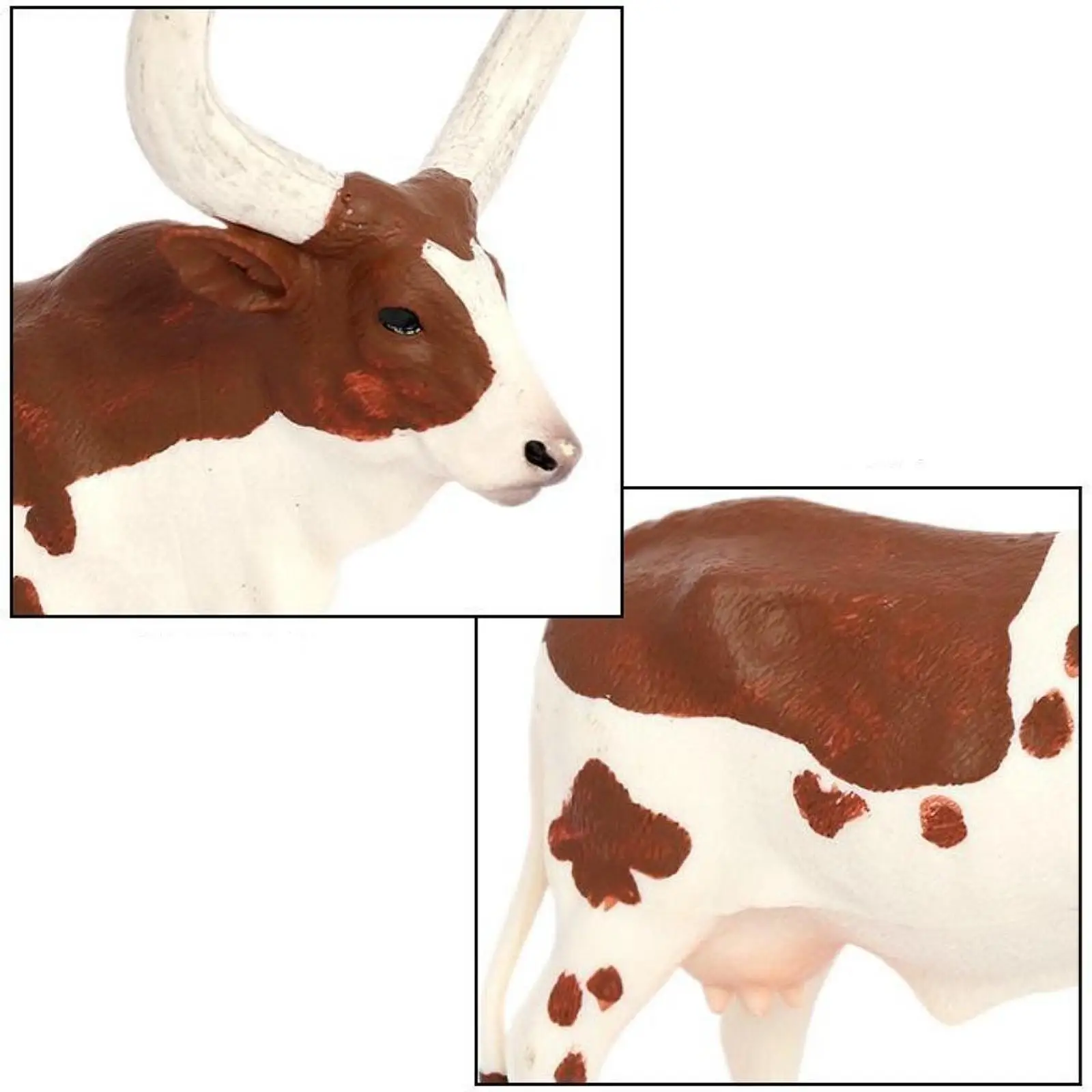 2x modelo animal educacional touro vaca figura pré-escolar estatuetas de animais pequenos