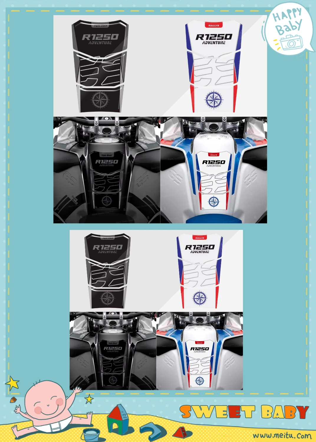 

Motorcycle Accessories For BMW R1250GS R1250 GS ADV ADVENTURE Tankpad Sticker 3D Tank Pad Stickers Oil Gas Protector Cover