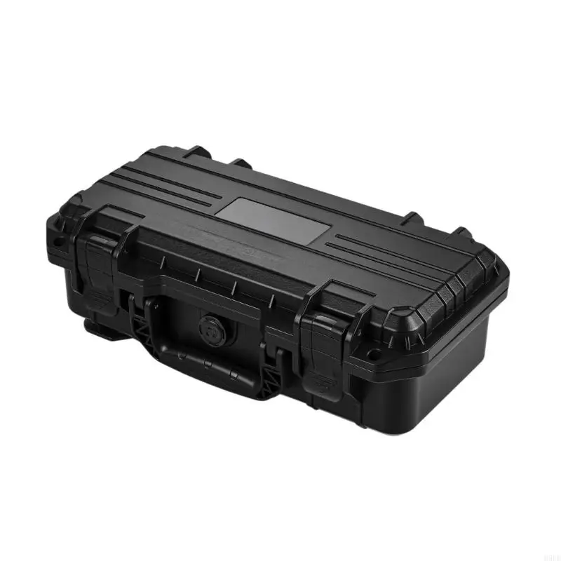 Motorcycle Side Case with Hard Plastic Shell, Locking Top Closure and Reinforced Black Storage Box for Tools, Small Gear H9EE
