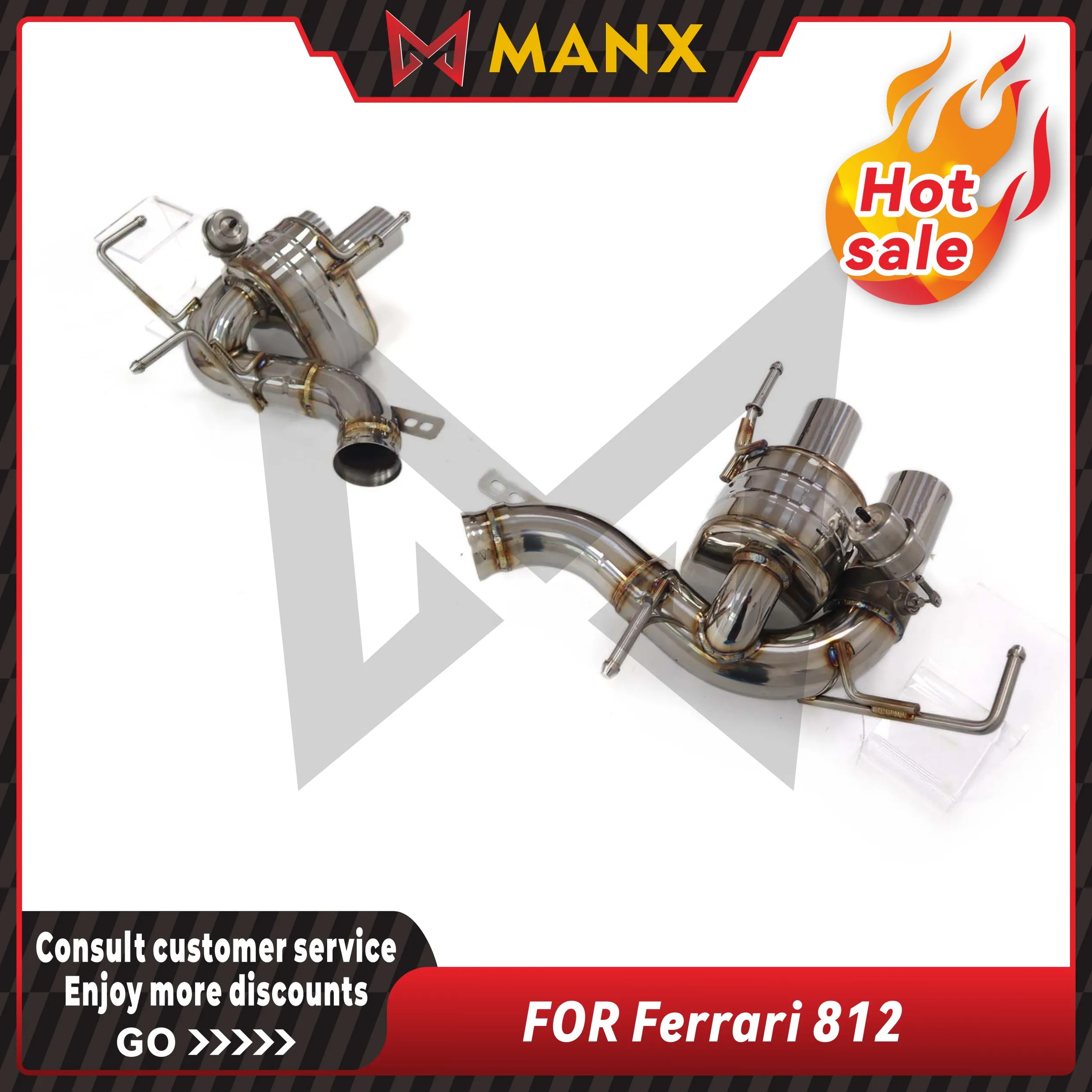 

MANX Car Exhaust System for Ferrari 812 Catback Stainless steels Performance exhaust pipe Muffler with remote control valve