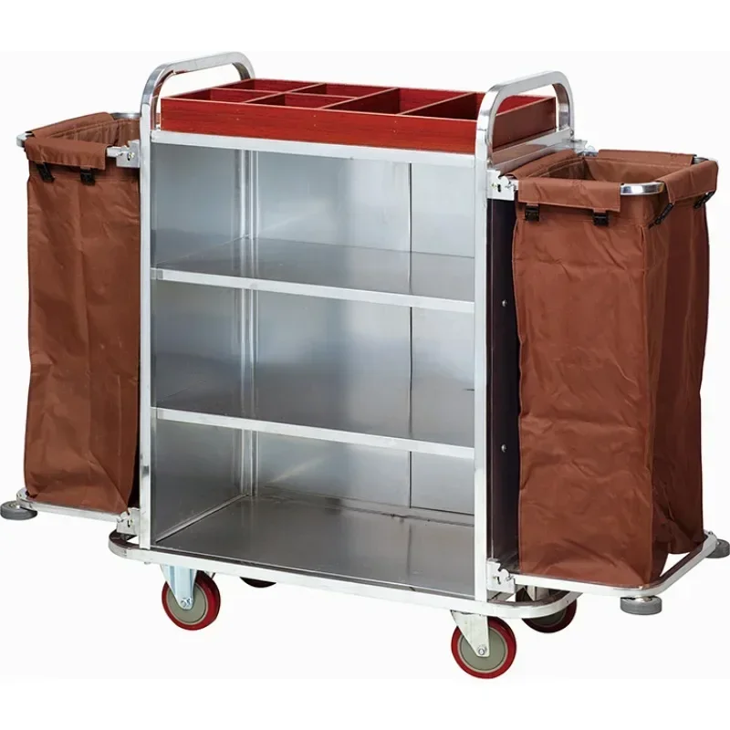 Long - lasting Hot sales slim janitorial cart cleaning housekeeping trolley electric linen housekeeping cart trolley hotel