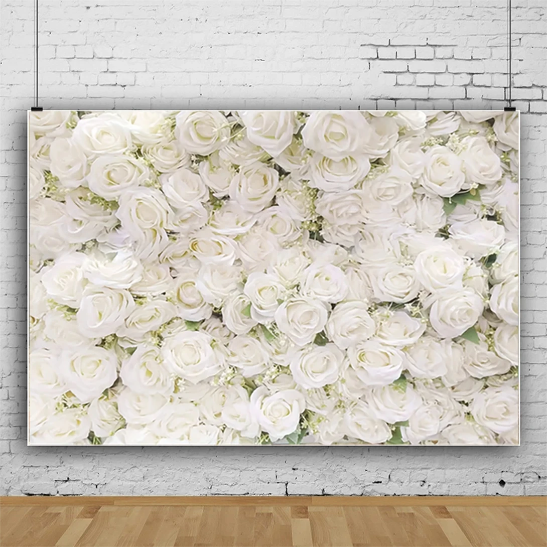 1pc 150cm * 100cm white rose background cloth wedding proposal decoration birthday party decoration wall