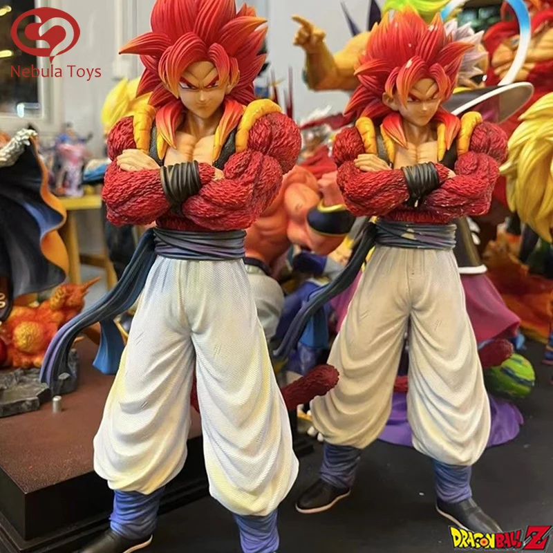 

33cm JG Dragon Ball Gogeta Figure Super Saiyan 4 Red Hair Gogeta Figurine Pvc Statue Anime Model Room Ornament Kids Toys Gifts