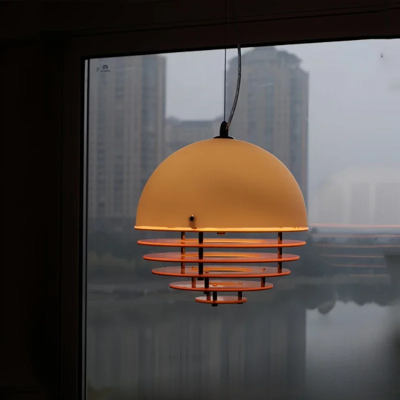 Nordic Designer Creative Sunset Orange Balcony Dining Room Eye Protection Chandelier Living Room Medieval Bedside Pendant Lights