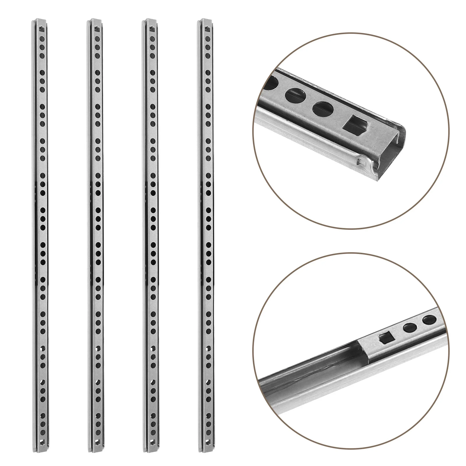 

Silent Damping Sliding Rails 16" Extension Metal Guides Soft Close Bearing For Kitchen Cabinet Drawer Household Use Heavy