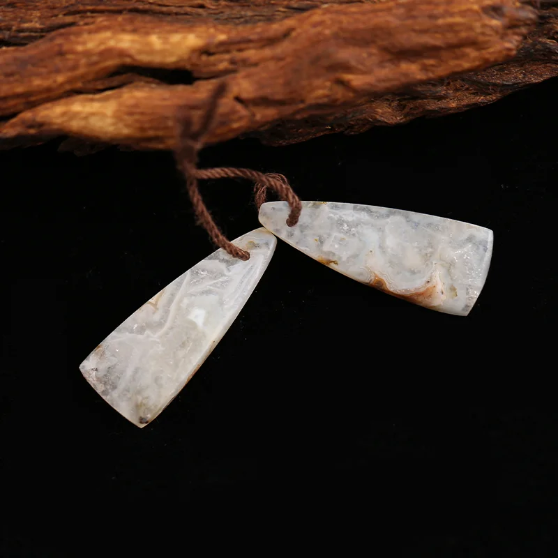 White Crazy Lace Rosetta Stone Carved Earring Bead——Fashion Jewelry Necklace  Handmade Natural Jewelry