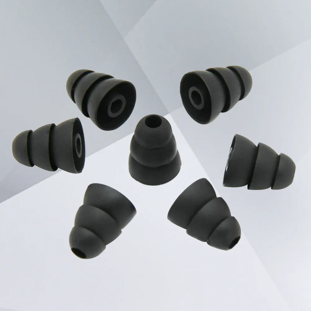 1Pair Silicone Earbud Caps Elastic Soft Ear Tips Noise Isolating Replacement Earpads in-Ear for Mp3 Mp4 Phone Black Size M