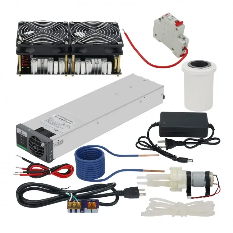 2500W Main Unit +Coil+Fan Power Supply+Crucible+Water Pump+DC48V Power Supply ZVS Induction Heater