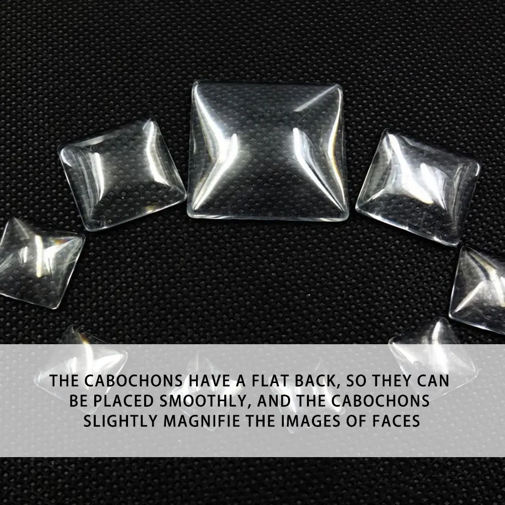 

100Pcs Mixed Color Crystal Glass Cabochons Square Shape Photo Craft Jewelry Making DIY Decoration Supplies Glass Cabochons