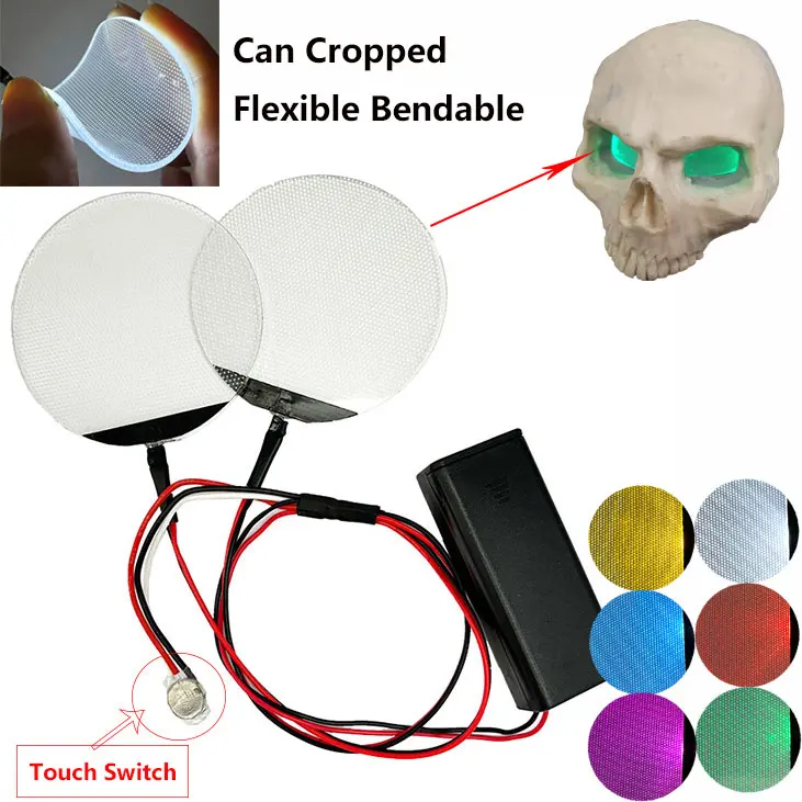 

Cosplay DIY Accessories Touch Switch Round Flexible Bendable Led Eyes Light Kits for Halloween Helmet Masks Eye Lights Props