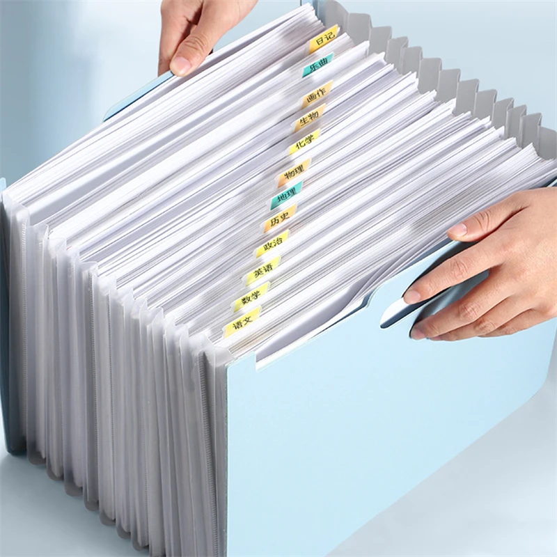 Vertical Organ Pack Examination Paper Storage and Sorting Multilayer File Folders Students with Classification Expansion Bag