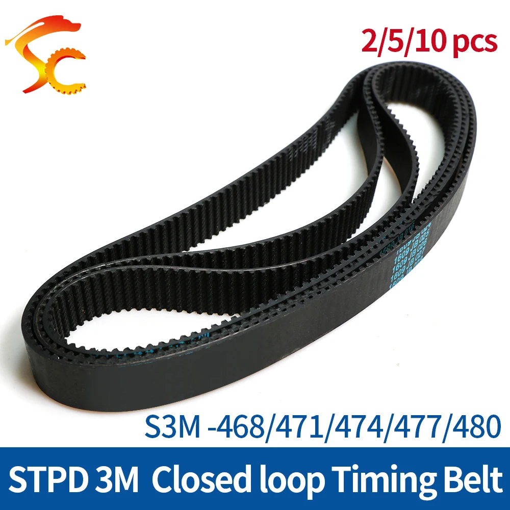 ONEFIRE closed loop S3M Timing Belt length 468/471/474/477/480mm rubber Drive Belt width 6/10/15mm Free Shipping