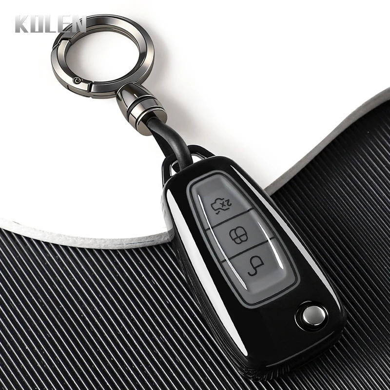 New TPU Car Folding Key Case Cover For Ford Ranger C-Max S-Max Focus Galaxy Mondeo Transit Tourneo Custom Protected Shell Fob
