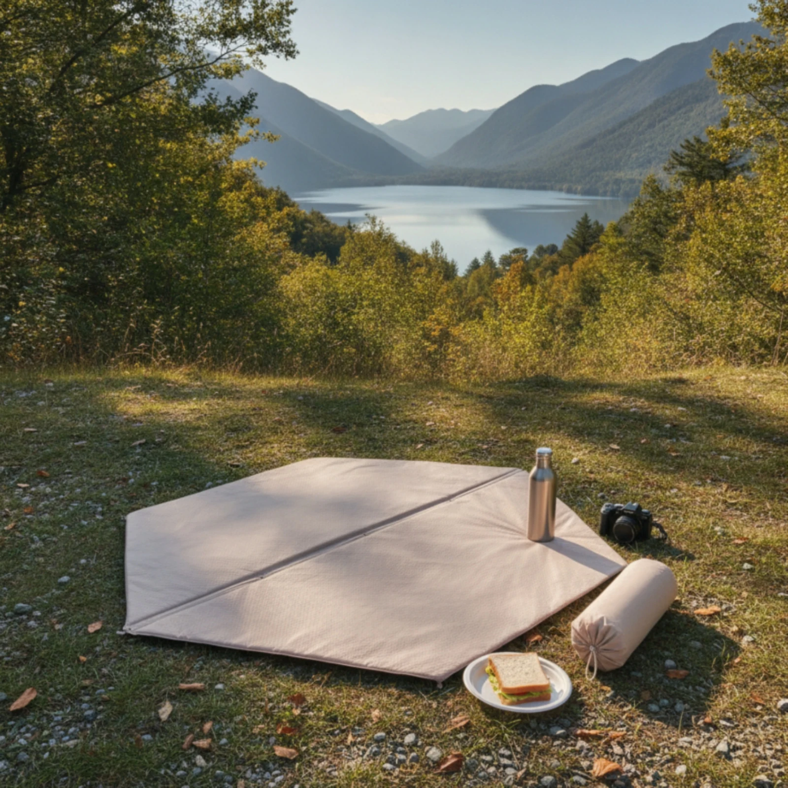 Self-Inflating Camping Mat Thick Camping Pad with Storage Bag Folding Sleeping Mat Moisture-Proof Compact for Campers, Tent