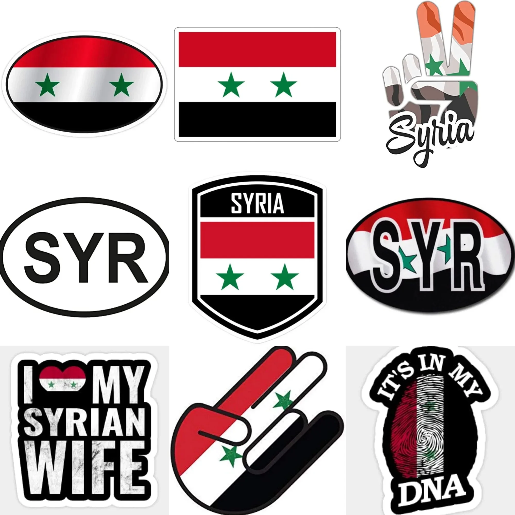 

SYR Syria Flag Map National Emblem Creative Sticker for Decorate Car Truck Bicycle Van Motorcycle Fridge Wall Decal Accessories