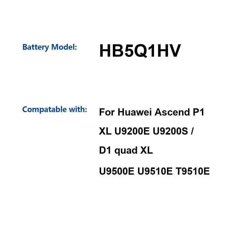 

2600 мАч для Huawei Ascend P1 XL U9200E U9200S D1 Quad U9500E U9510E T9510E аккумулятор мобильного телефона надежный источник питания HB5Q1HV