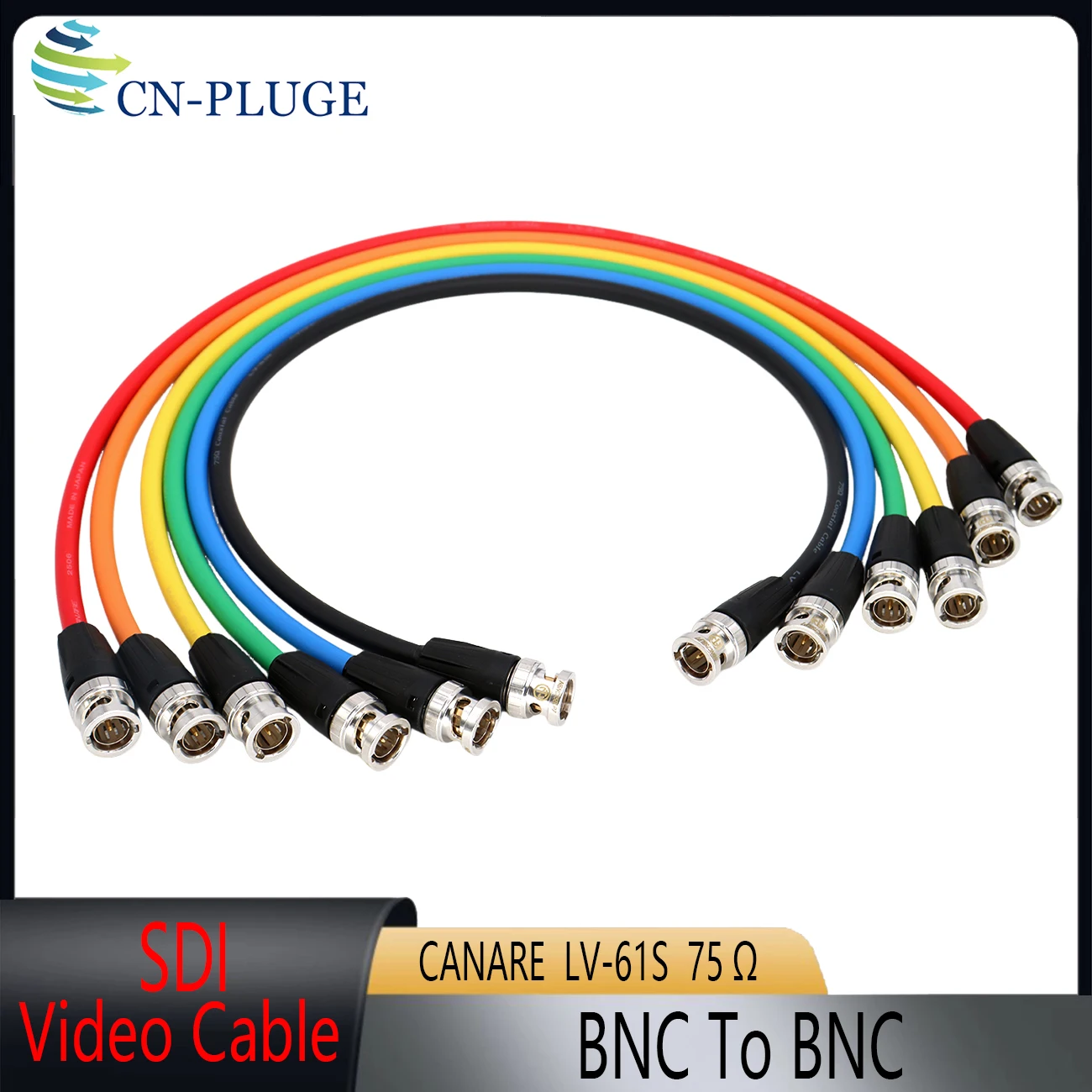 Blue red black green Canare LV-61S 75ohm camera video signal SDI transmission line BNC plug to  BNC plug  Camera SDI  cable