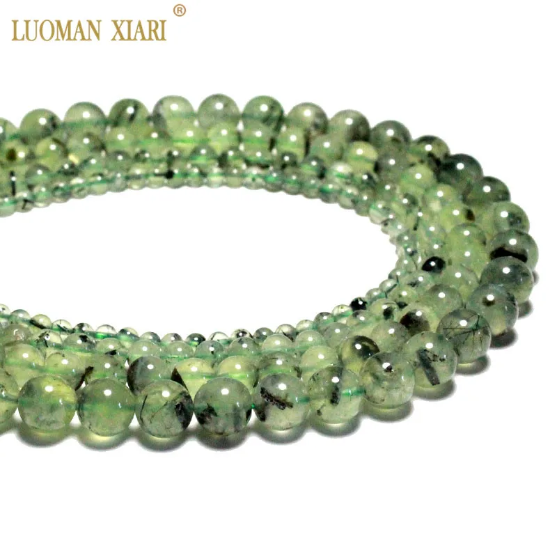 Wholesale AAA Natural Green Prehnites Round Natural Stone Beads For Jewelry Making Diy Bracelet Necklace 4 /6/8/10mm Strand 15''