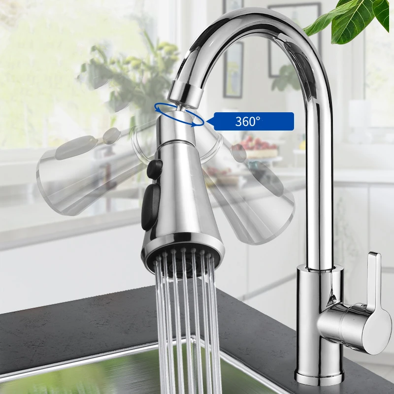 Rotatable Faucet Filter Sprayer Kitchen Sink Shower Spray Sink Filter Tap Pull-Out Nozzle Bathroom Replacement Faucet Head