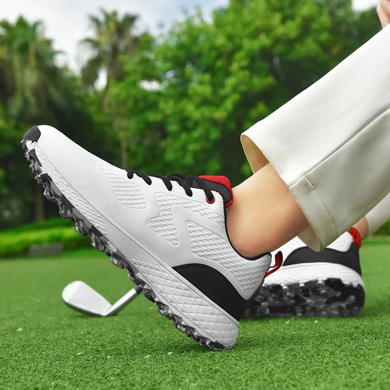 

Waterproof Sneakers Mens Golf Shoes Breathable Fitness Training Golf Shoe Man Non-Slip Rotating Buckle Golf Footwears