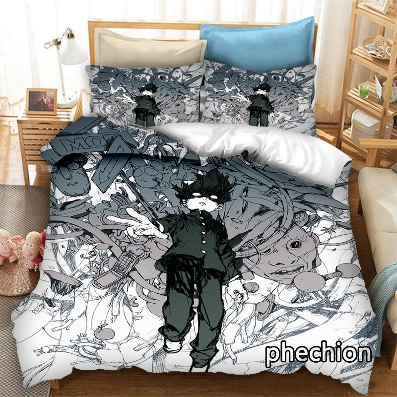 phechion Anime Mob Psycho 100 3D Print Bedding Set Duvet Covers Pillowcases One Piece Comforter Bedding Sets Bedclothes Bed K378