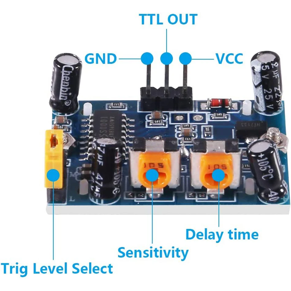 5pcs HC-SR501 Réglable IR Pyroélectrique Infrarouge PIR Détecteur de Mouvement PID Skefor Ardu37