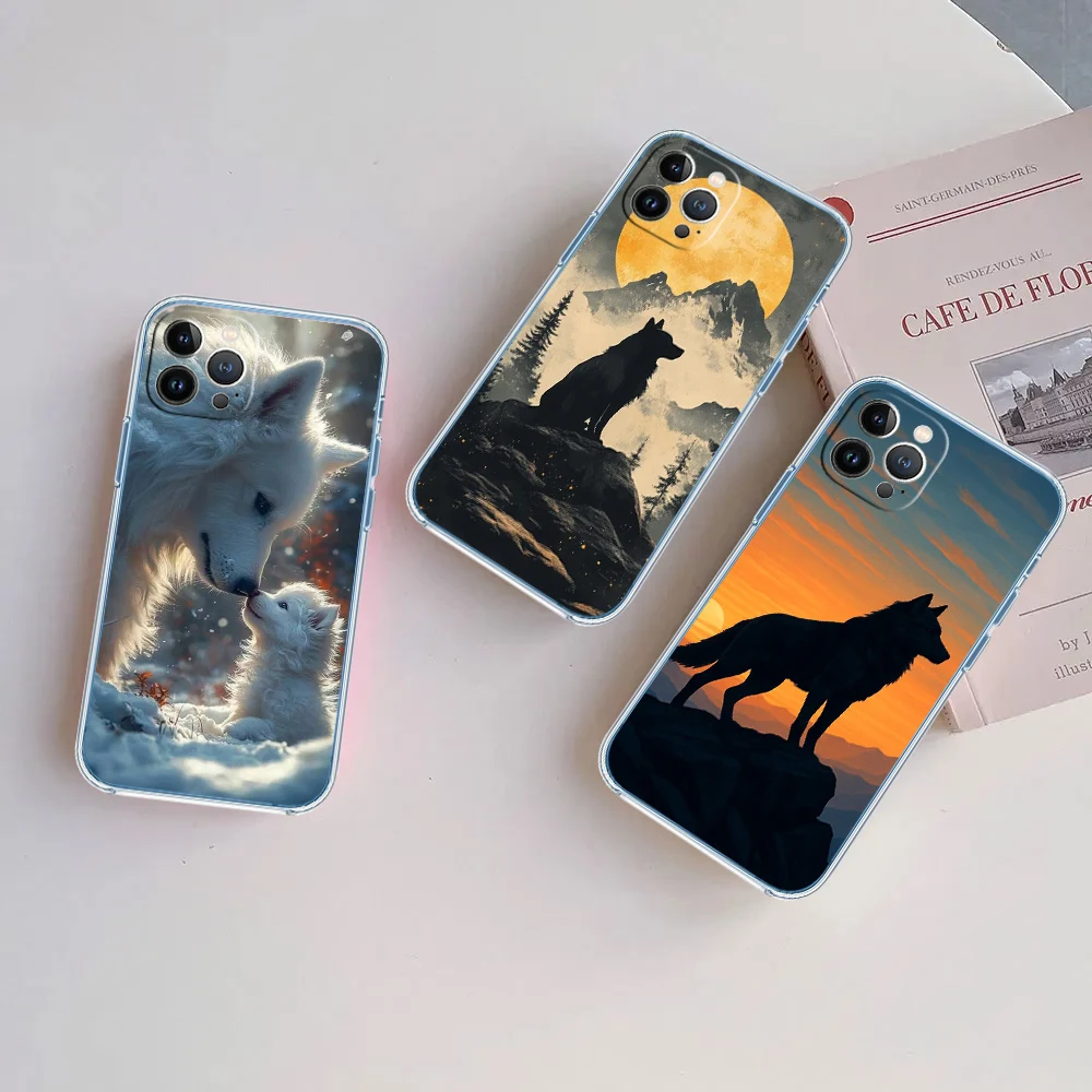 DK3 Animal Wolf Soft Shell Transparent Phone Case for Motorola Moto G7 G8 G9 G84 G85 G73 G24 G15 Z2 Play Power Plus view 4