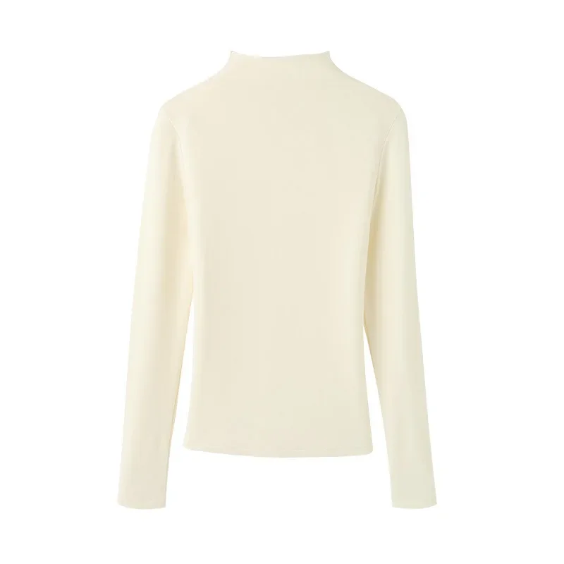 المرأة نصف بولو/السلحفاة الرقبة قاعدة طبقة أعلى الخريف الشتاء نمط جديد التخسيس الداخلية الدافئة الصوف طويلة الأكمام تي شيرت تنوعا لذلك #5